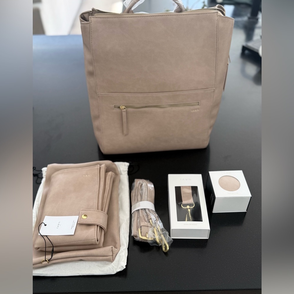 Fawn + Nordstrom Beige Square Diaper Bag